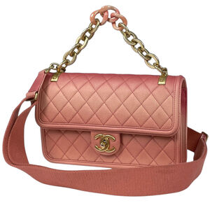 Chanel Matelassé handbag, Coco Mark, 2-way, caviar leather, salmon pink, wome...